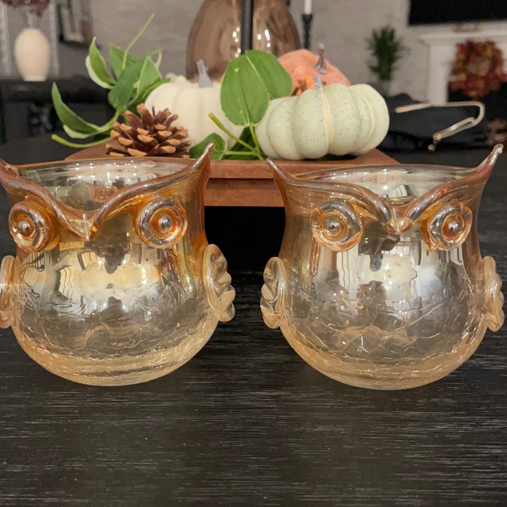 SOLD set of glass owls
